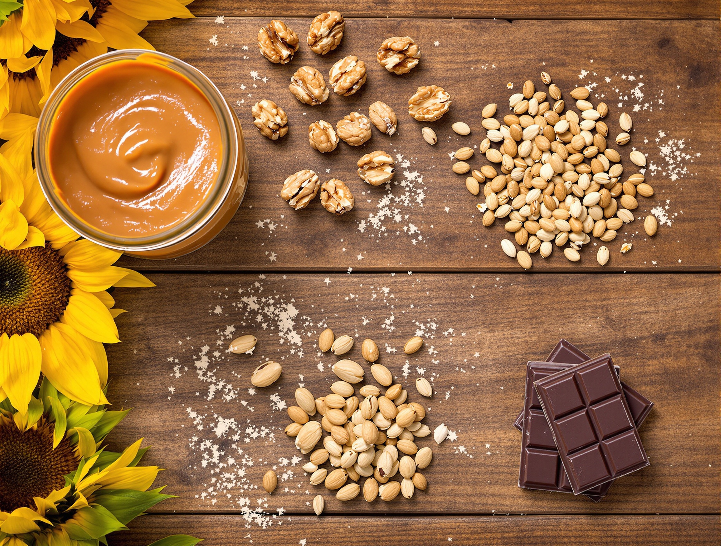 flat lay d'appâts naturels pour piège à rats sur établi breton