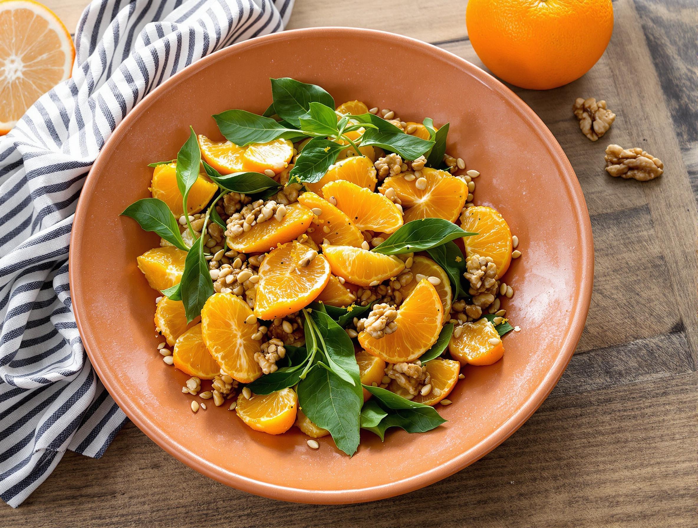 Salade orange lin noix rusticité bretonne