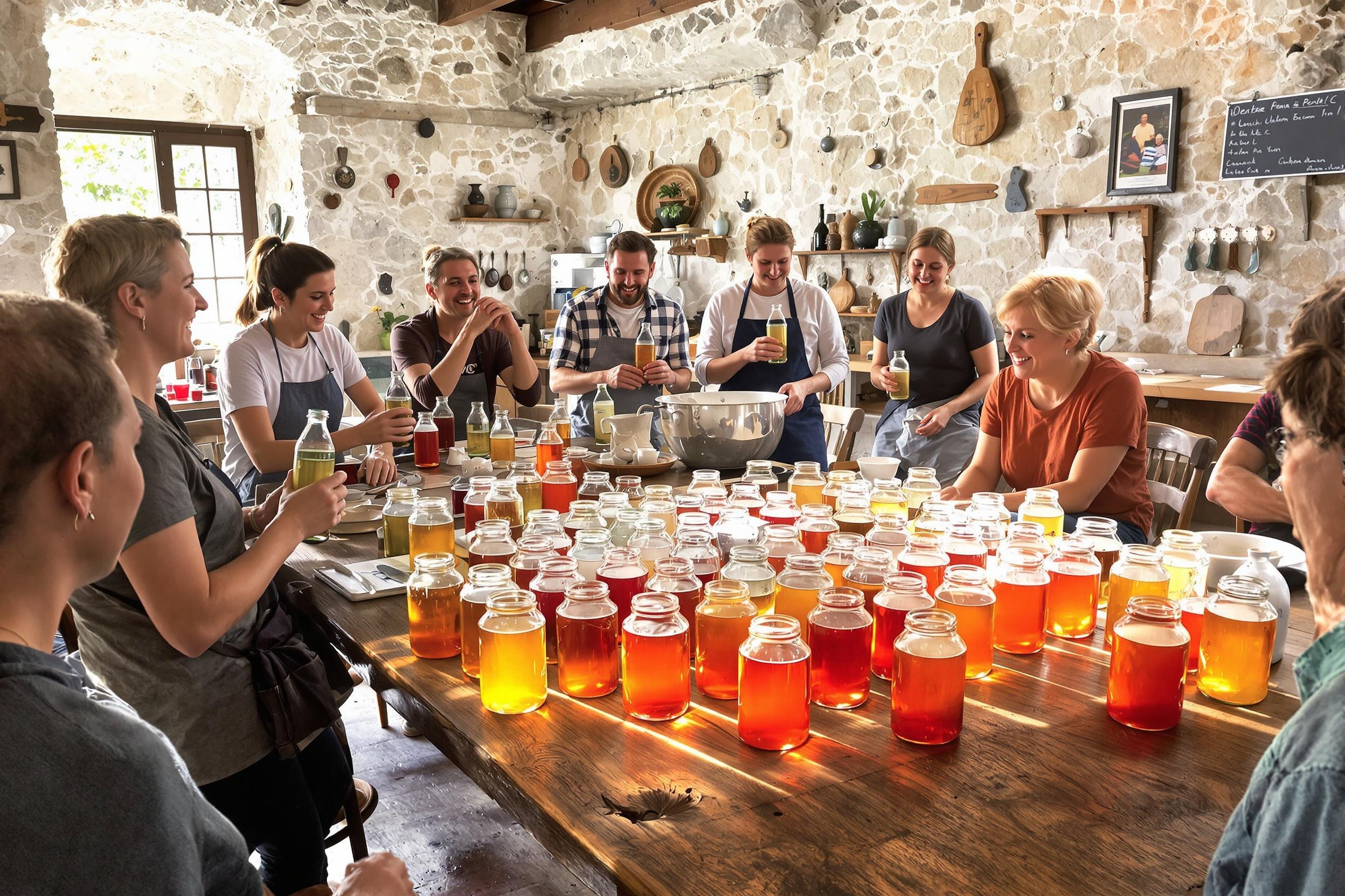 Atelier kombucha café breton bocaux verre consigné