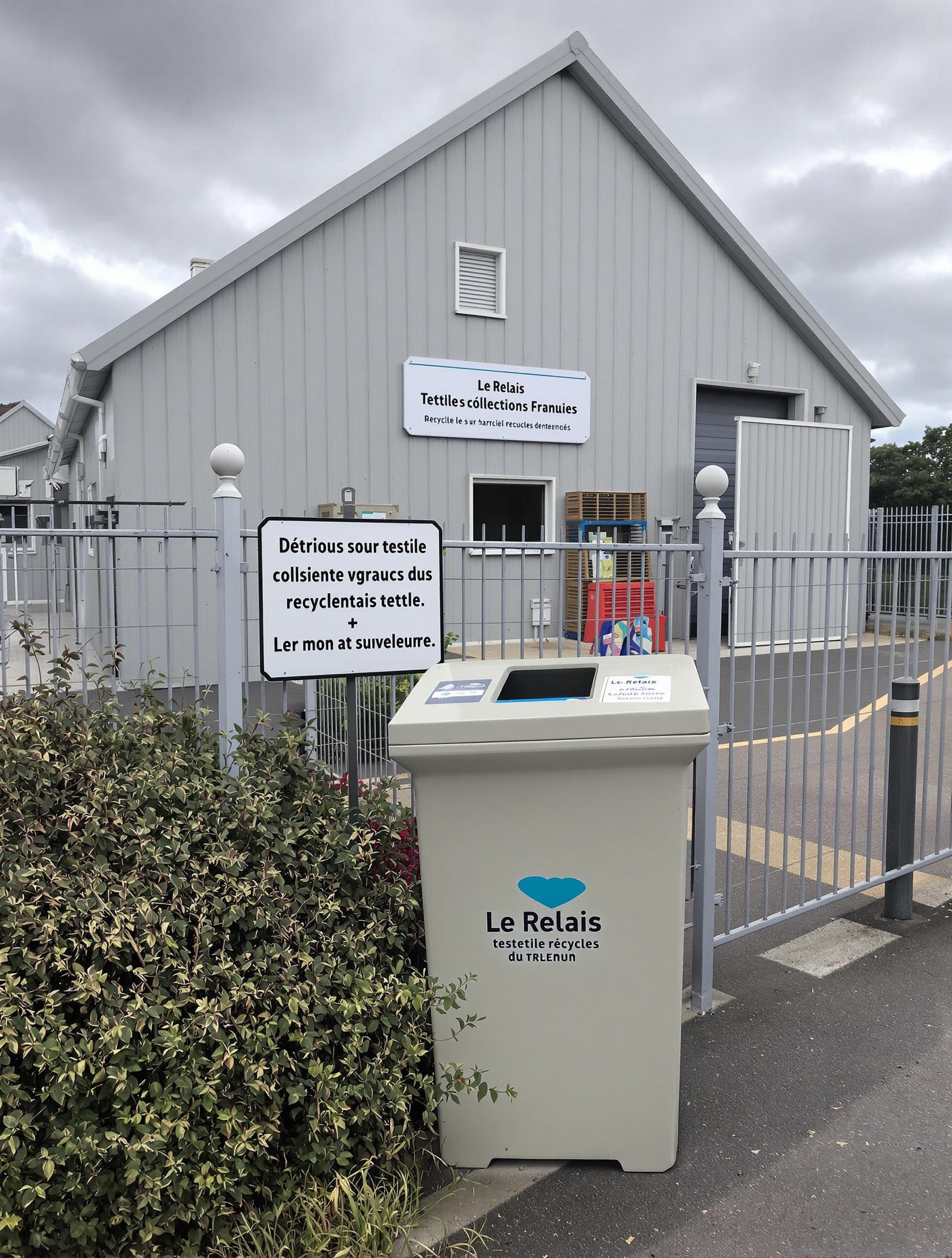 Boîte Le Relais devant une déchèterie typique en Bretagne
