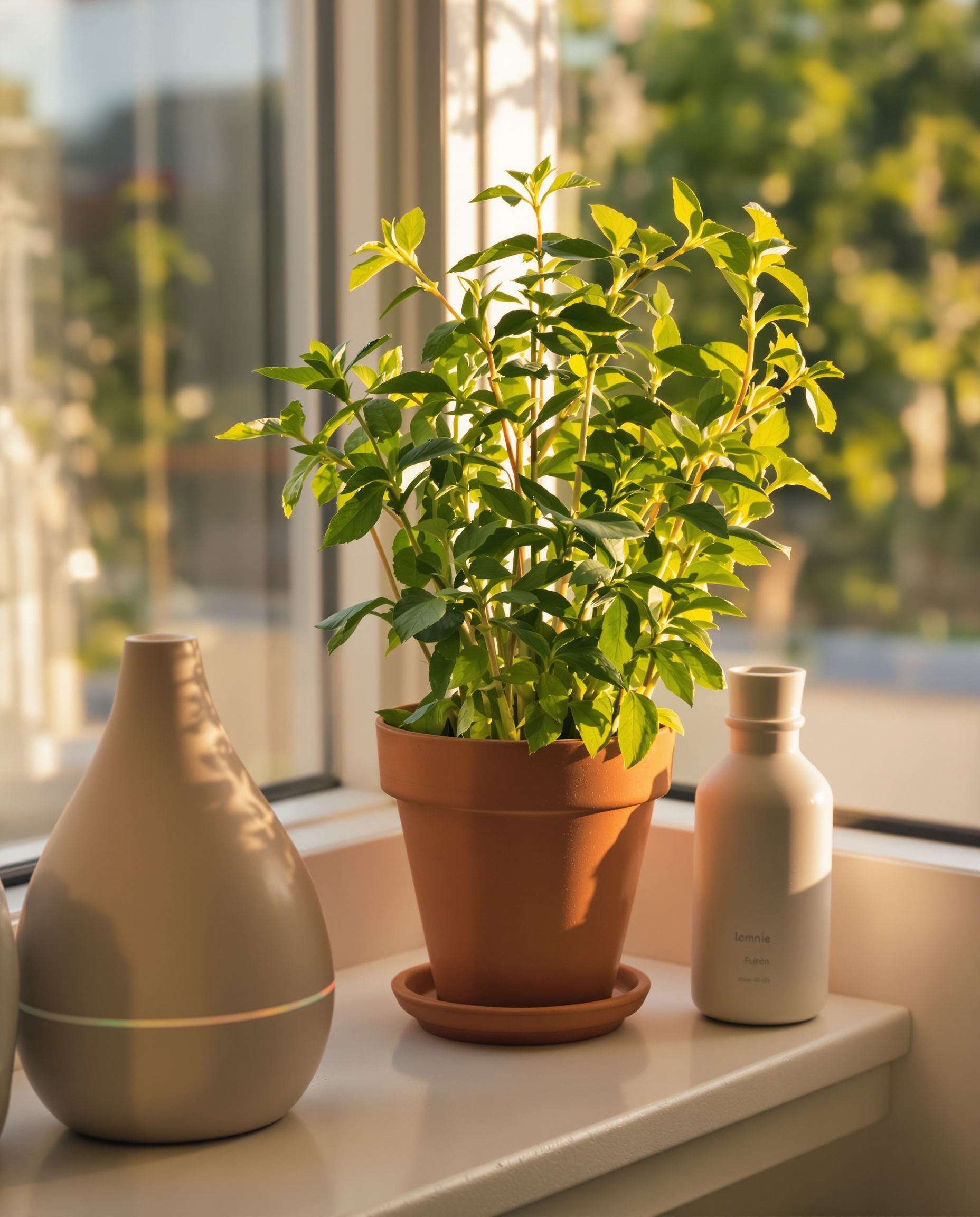 Menthe poivrée, citronnelle et eucalyptus contre fourmis volantes, diffuseur maison.