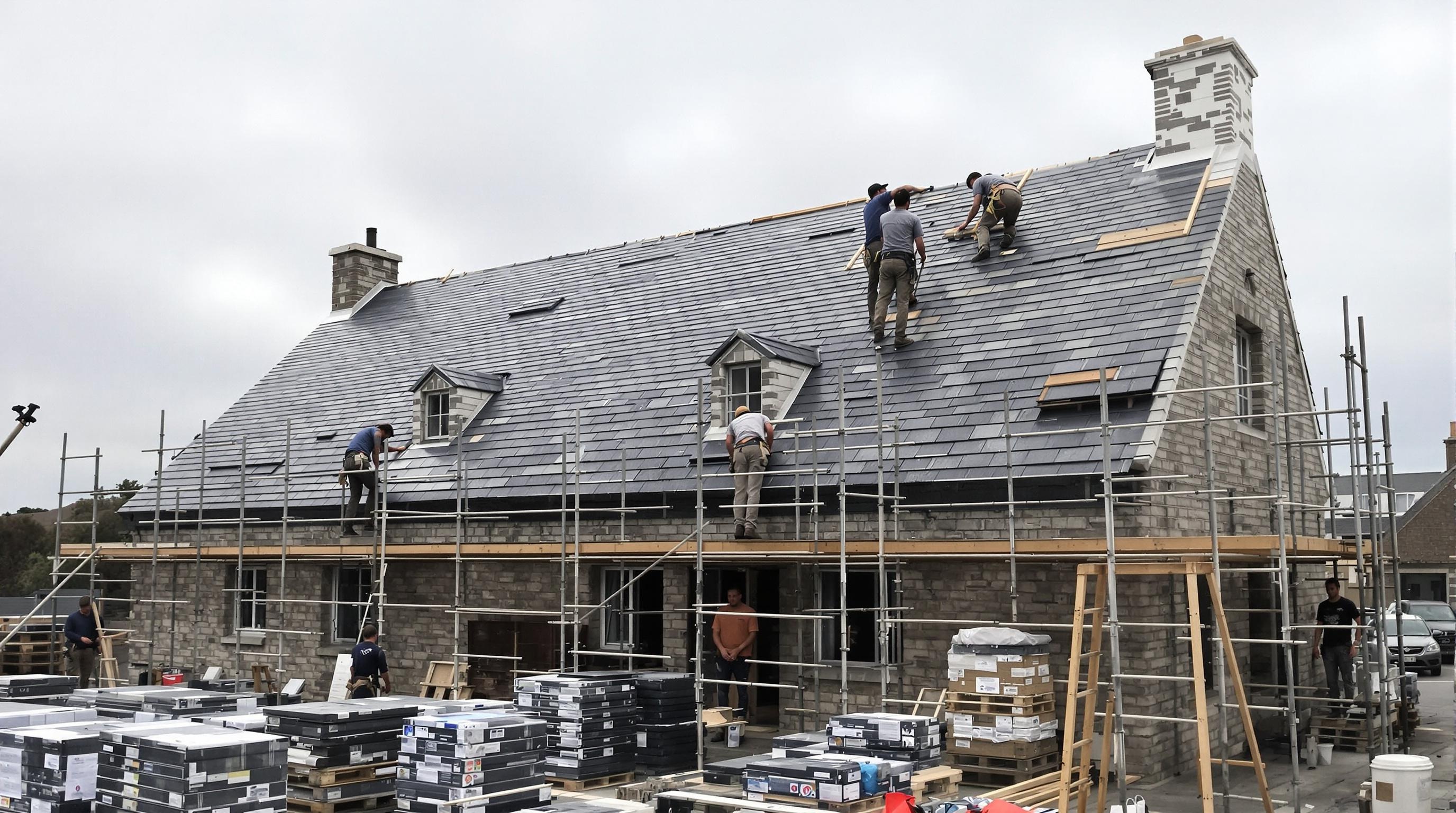 Chantier de rénovation d'un brisis mansard en ardoises, artisans bretons et tableau de coûts.