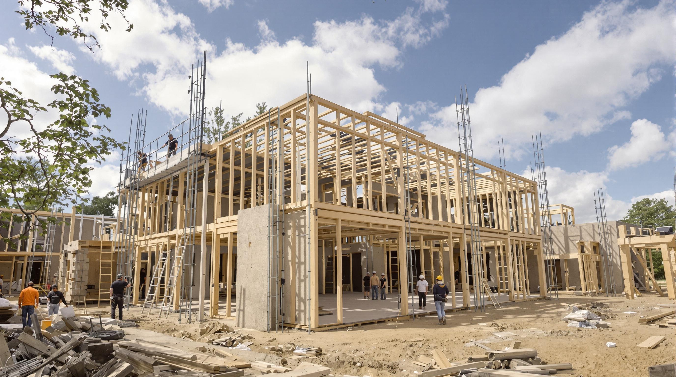 Chantier expérimental moderne à Guédelon utilisant de la terre crue.
