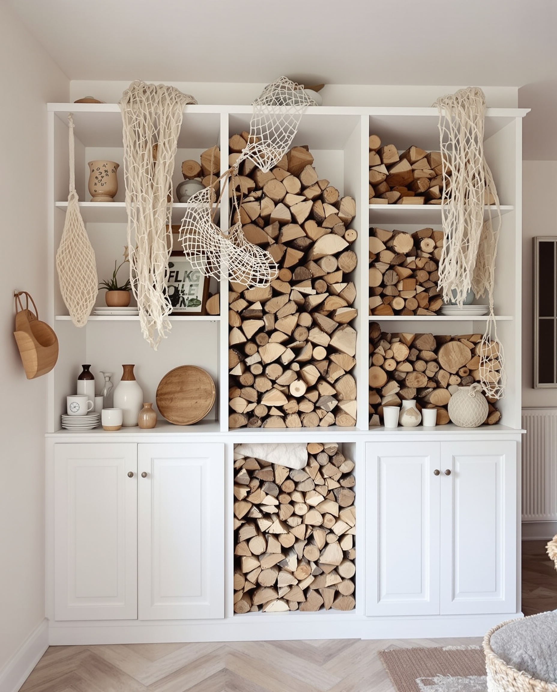 Colonne ENHET détournée range-bûche insolite breton