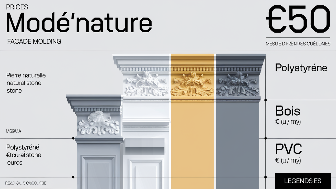 Comparatif prix modénature façade par matériau