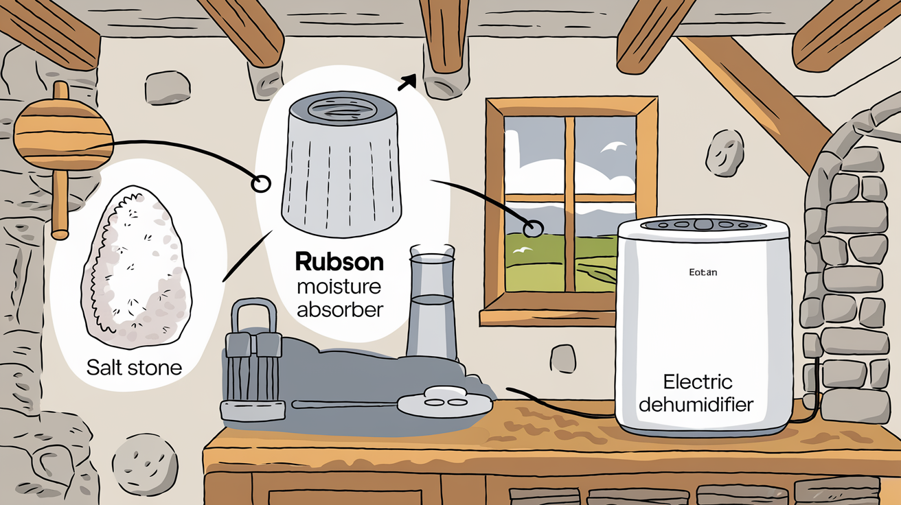 Comparatif efficacité pierre de sel Rubson déshumidificateur VMC maison humidité