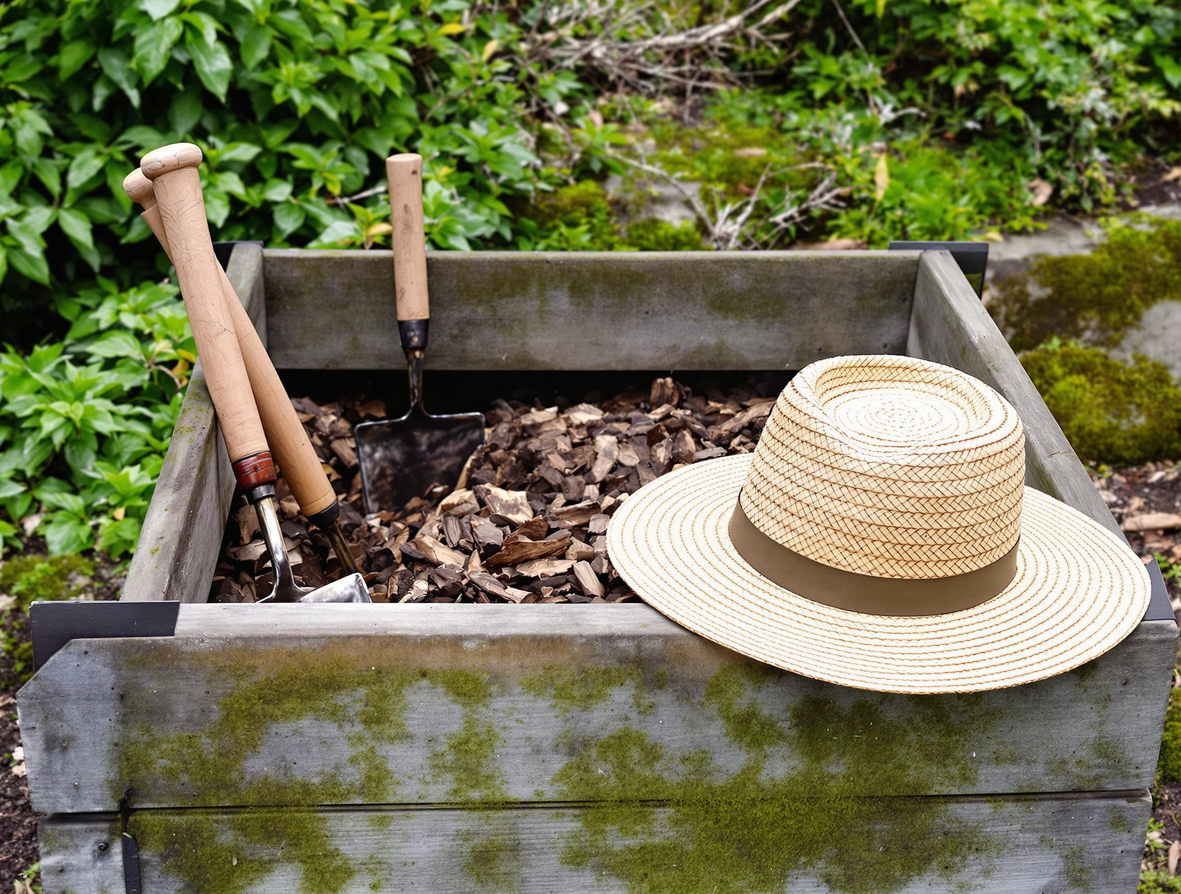 Compost entretenu Bretagne chapeau paille Ouessant broyat outils traditionnels