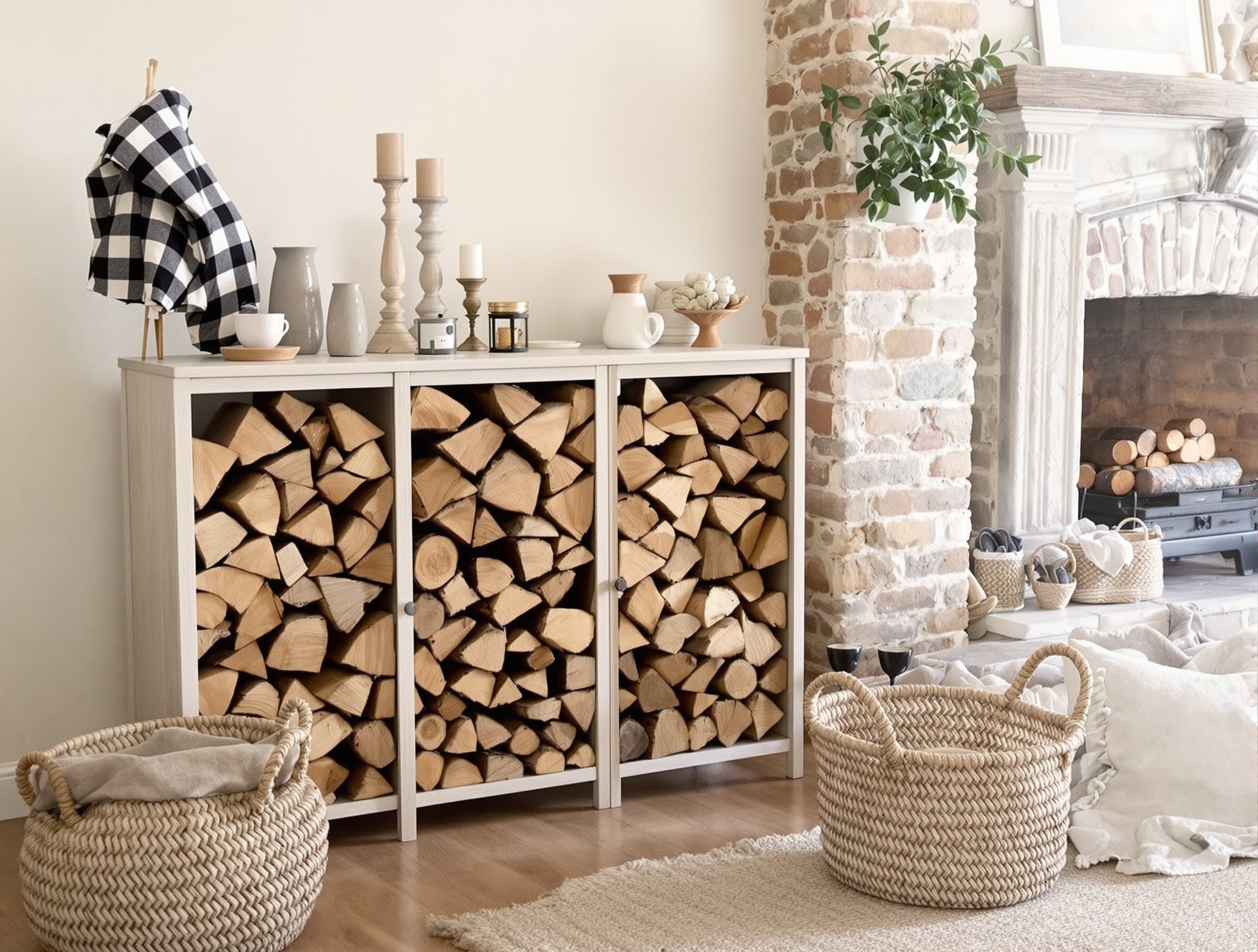 range-bûches IKEA hack dans intérieur breton