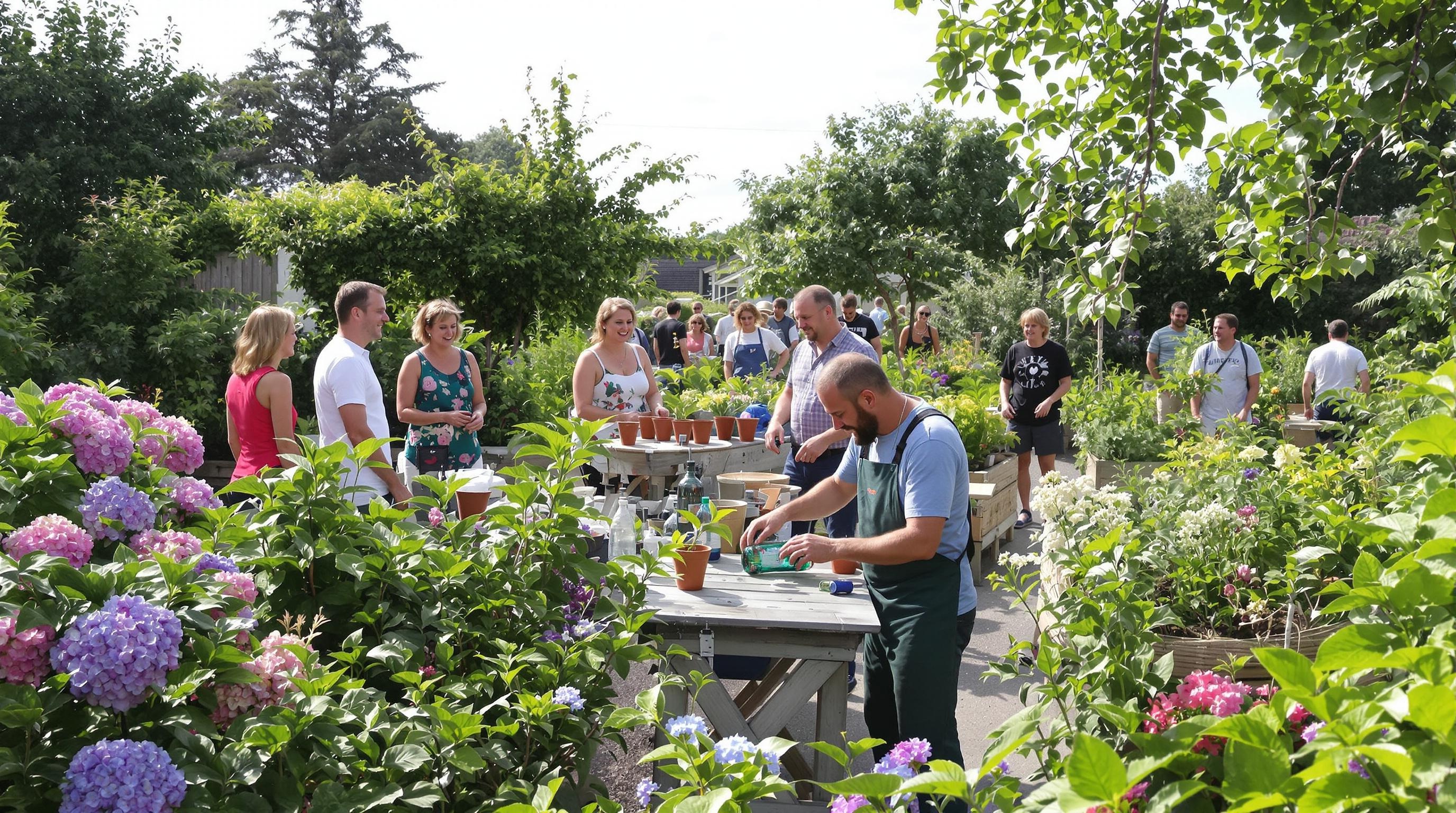 Jardin partagé breton point collecte verre artisan pots fleurs
