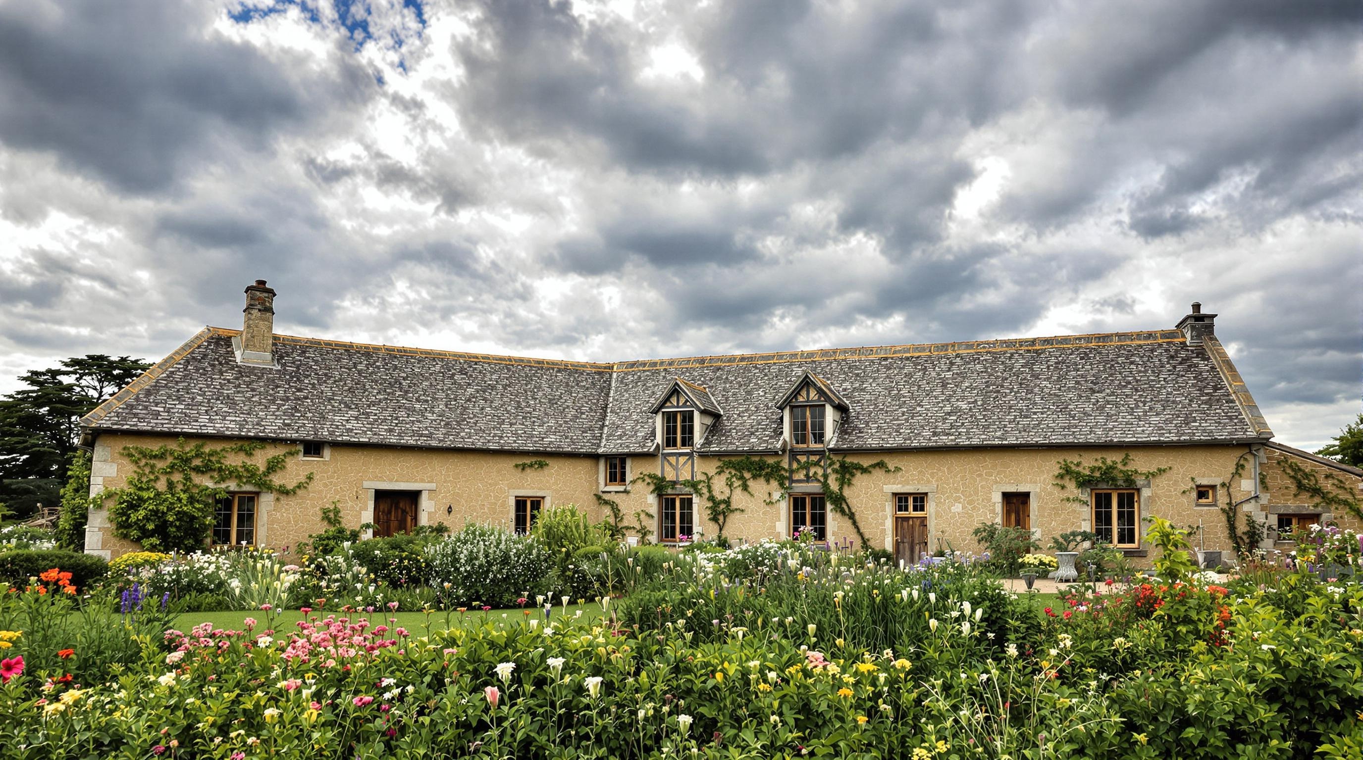 Longère ancienne construite en torchis et pierre du Porcien.