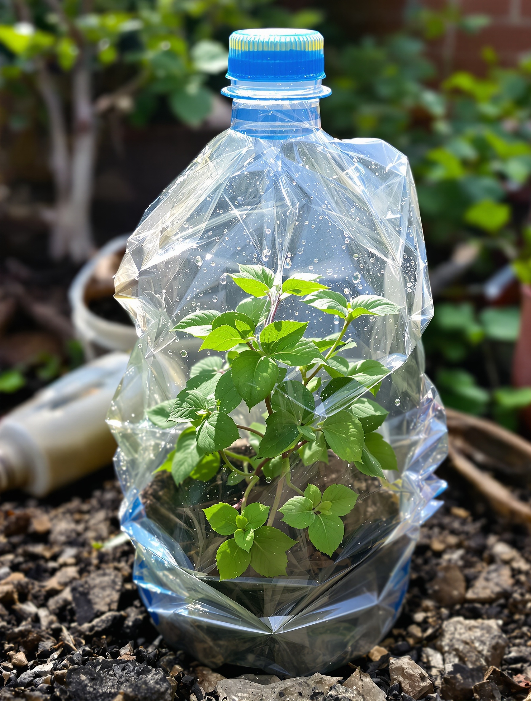 mini-serre bouteille plastique récupération bouture glycine