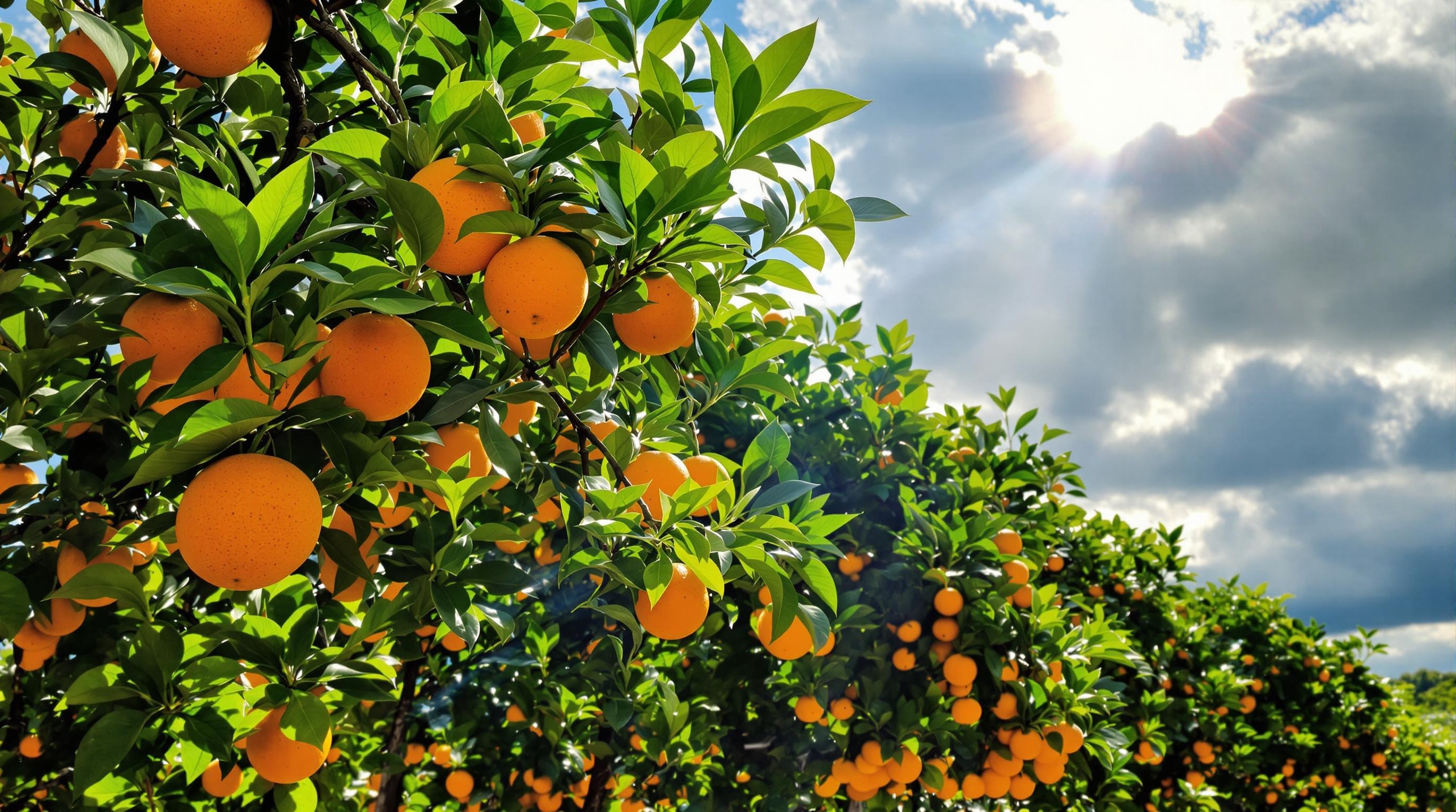 Orangeraie corse sous ciel breton rayon soleil
