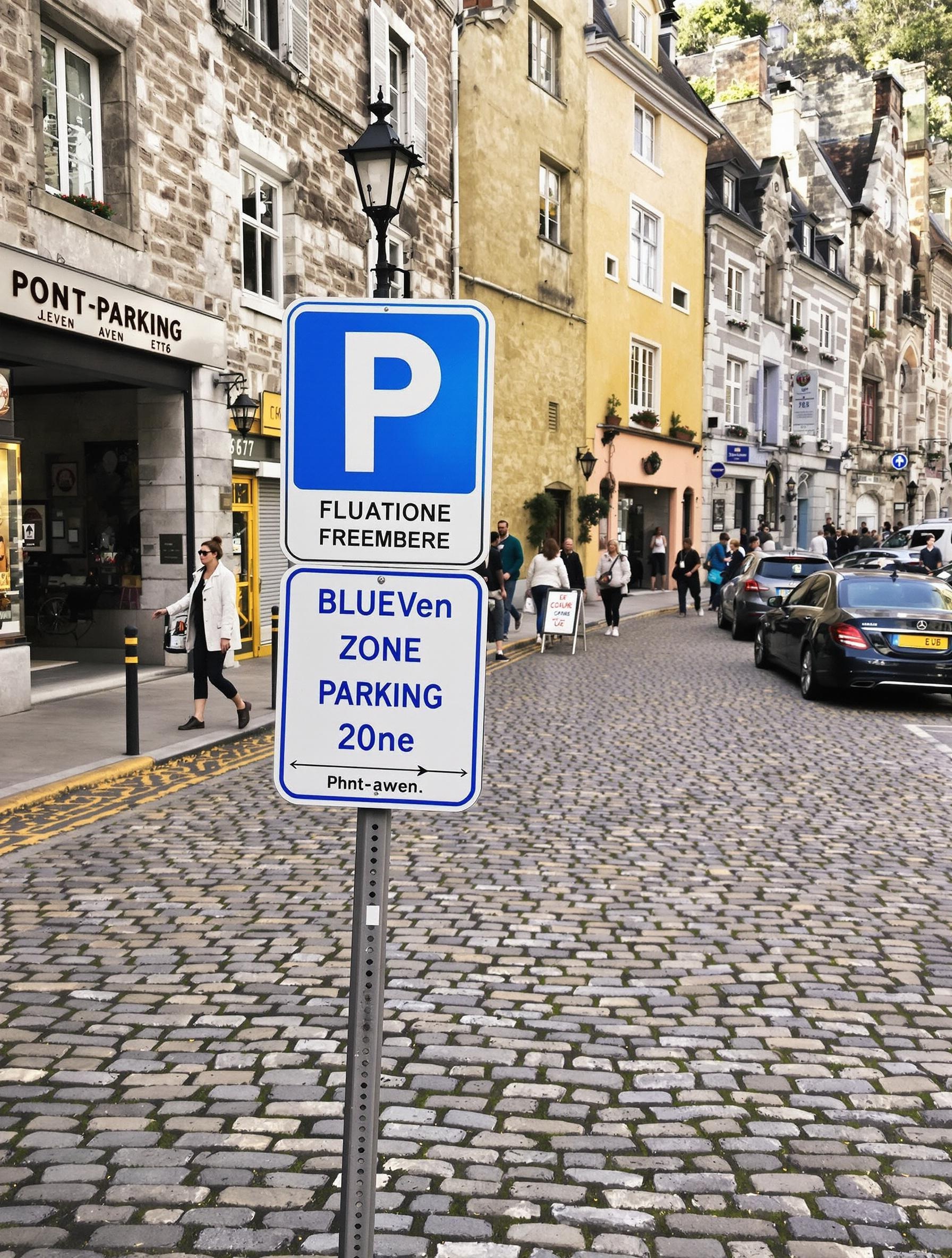 Zone bleue stationnement centre historique Pont-Aven