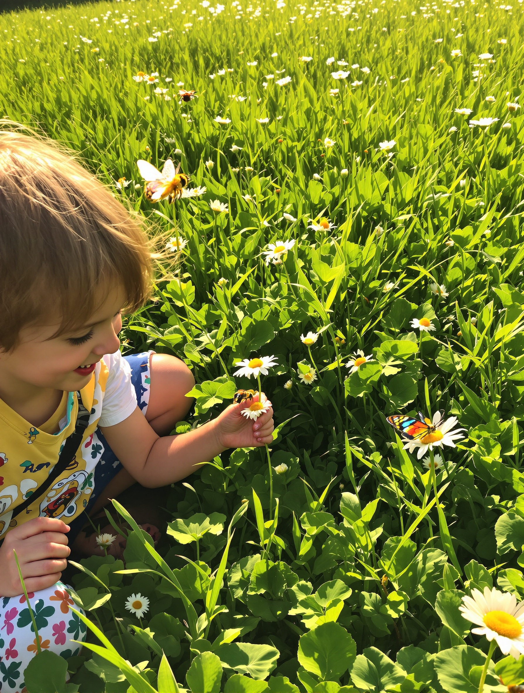 Pelouse biodiversité Bretagne enfants abeilles fleurs