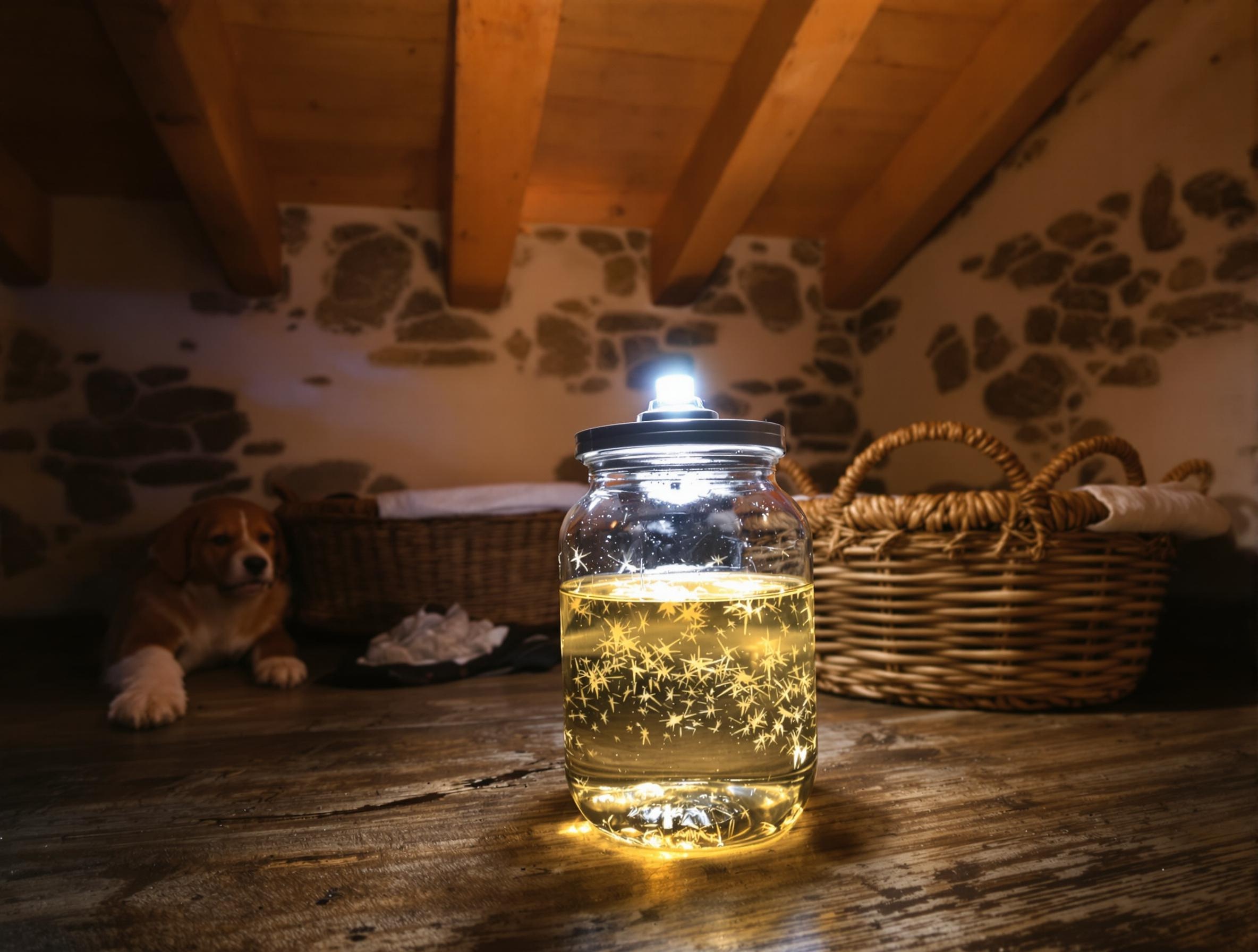 Piège à puces avec bocal, LED et huile bretonne