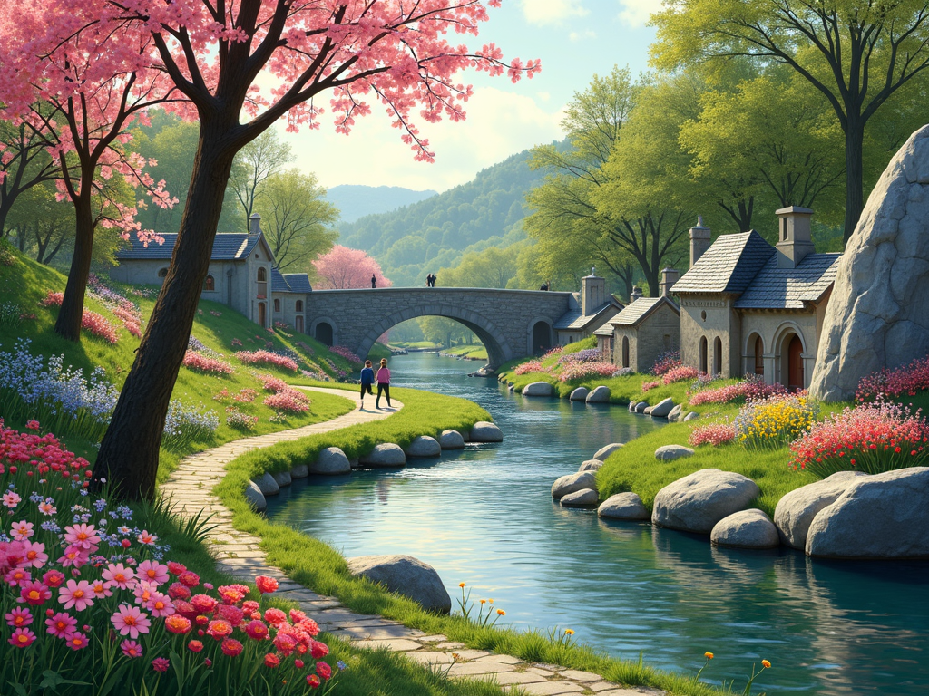 Promenade fleurie et artistique sur les moulins à Pont-Aven