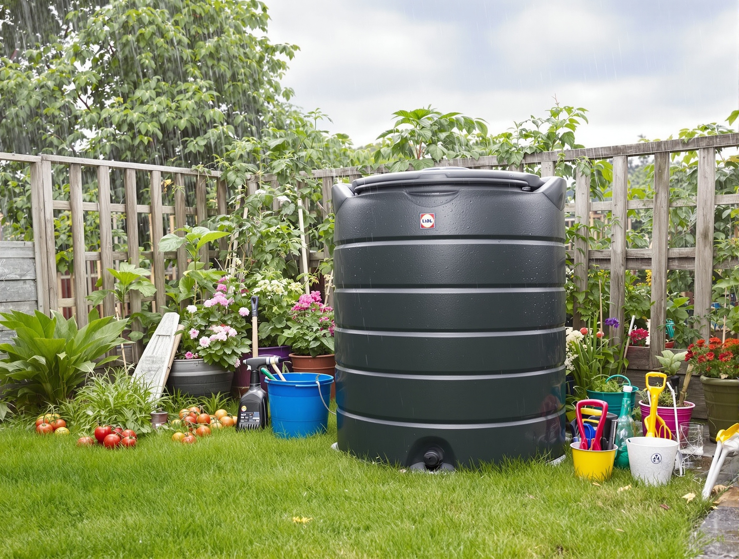 récupérateur eau pluie pliant Parkside 250L jardin Bretagne