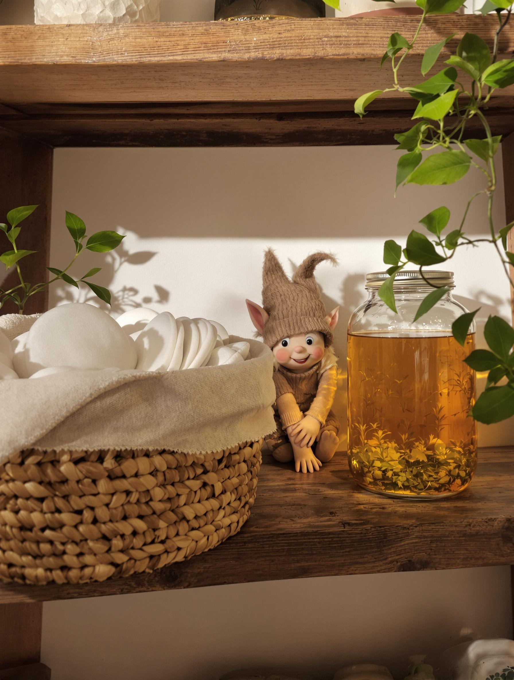 Panière en lin breton, cotons lavables et kombucha