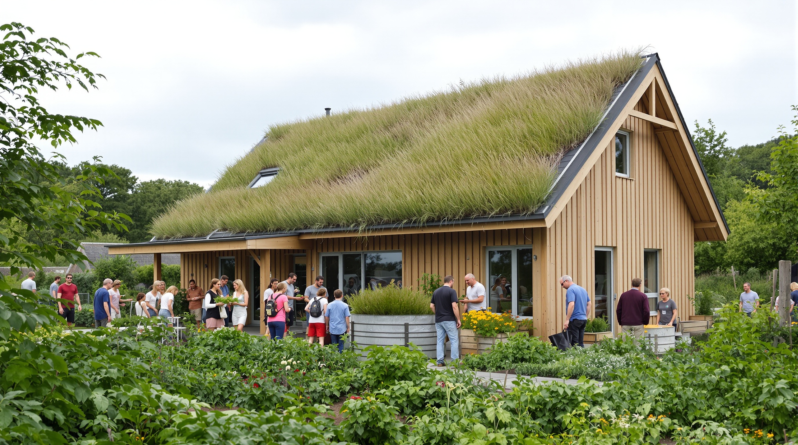 Maison écologique bretonne avec potager convivial