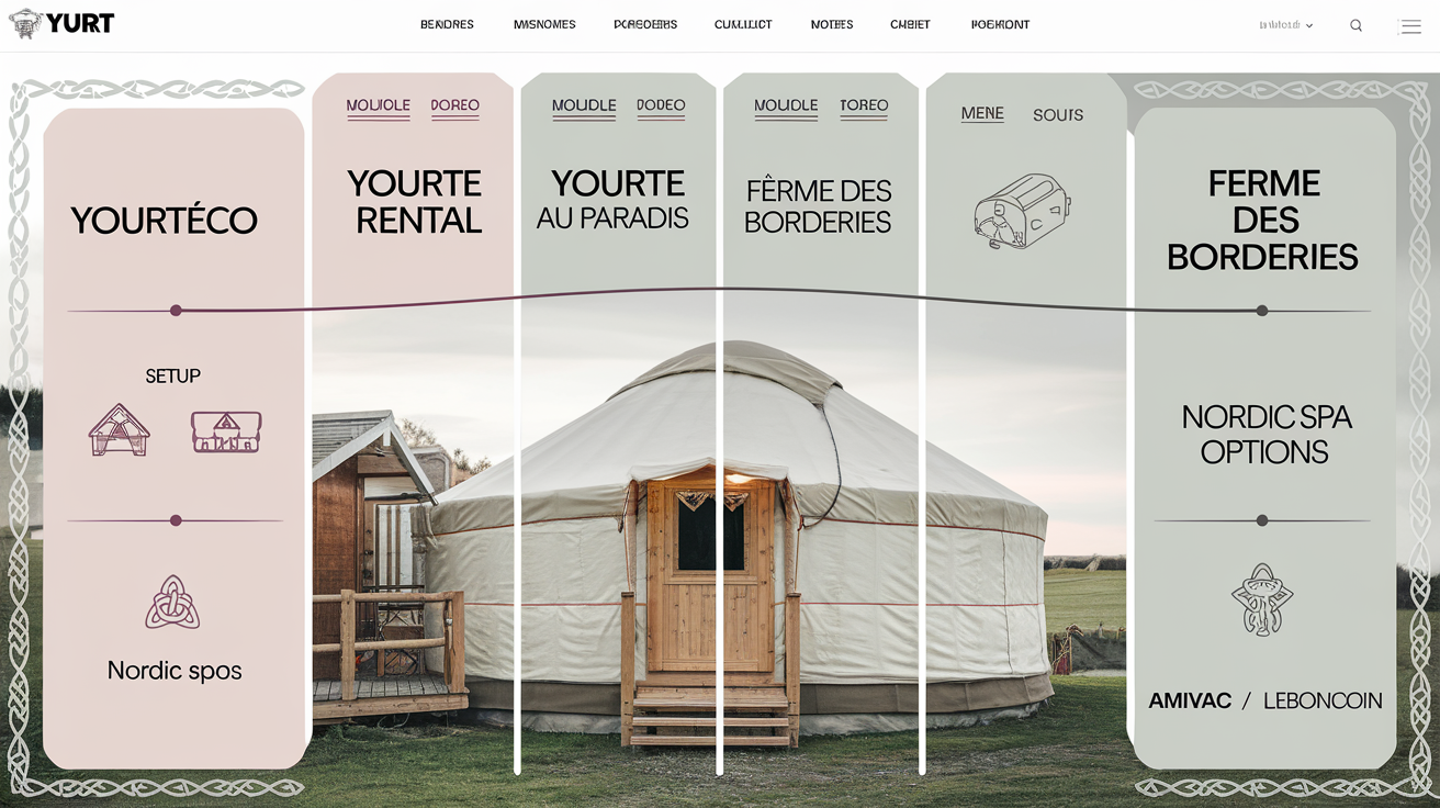 Tableau comparatif offres location yourtes France