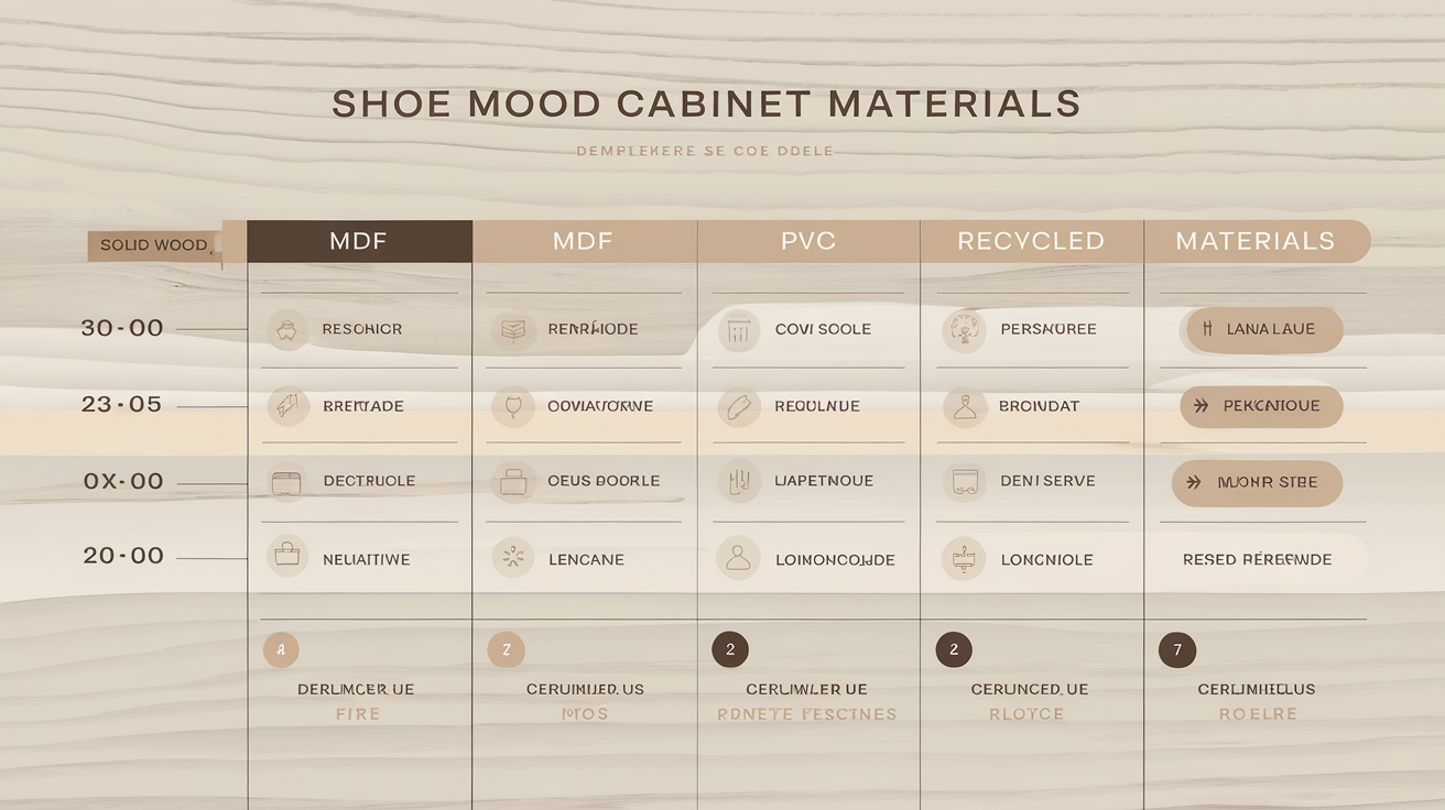 tableau comparatif matériaux meuble à chaussures