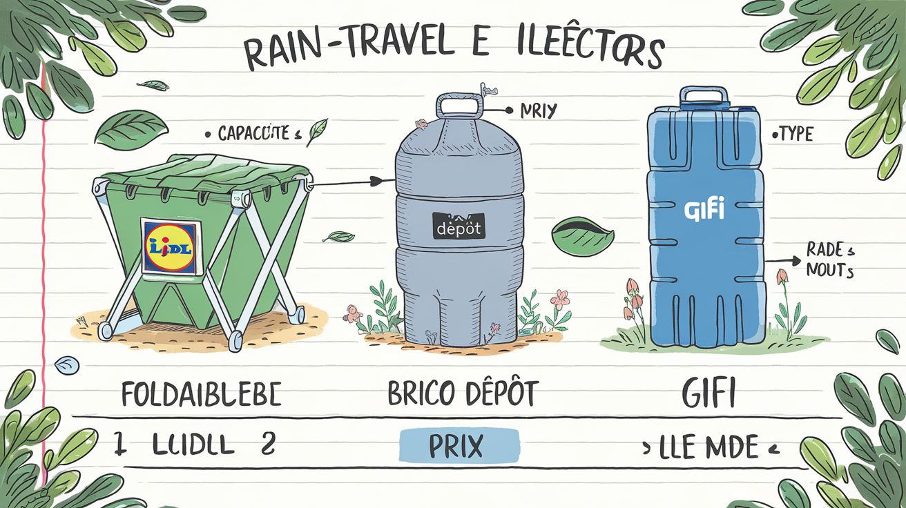 tableau comparatif récupérateurs eau pluie pliant rigide