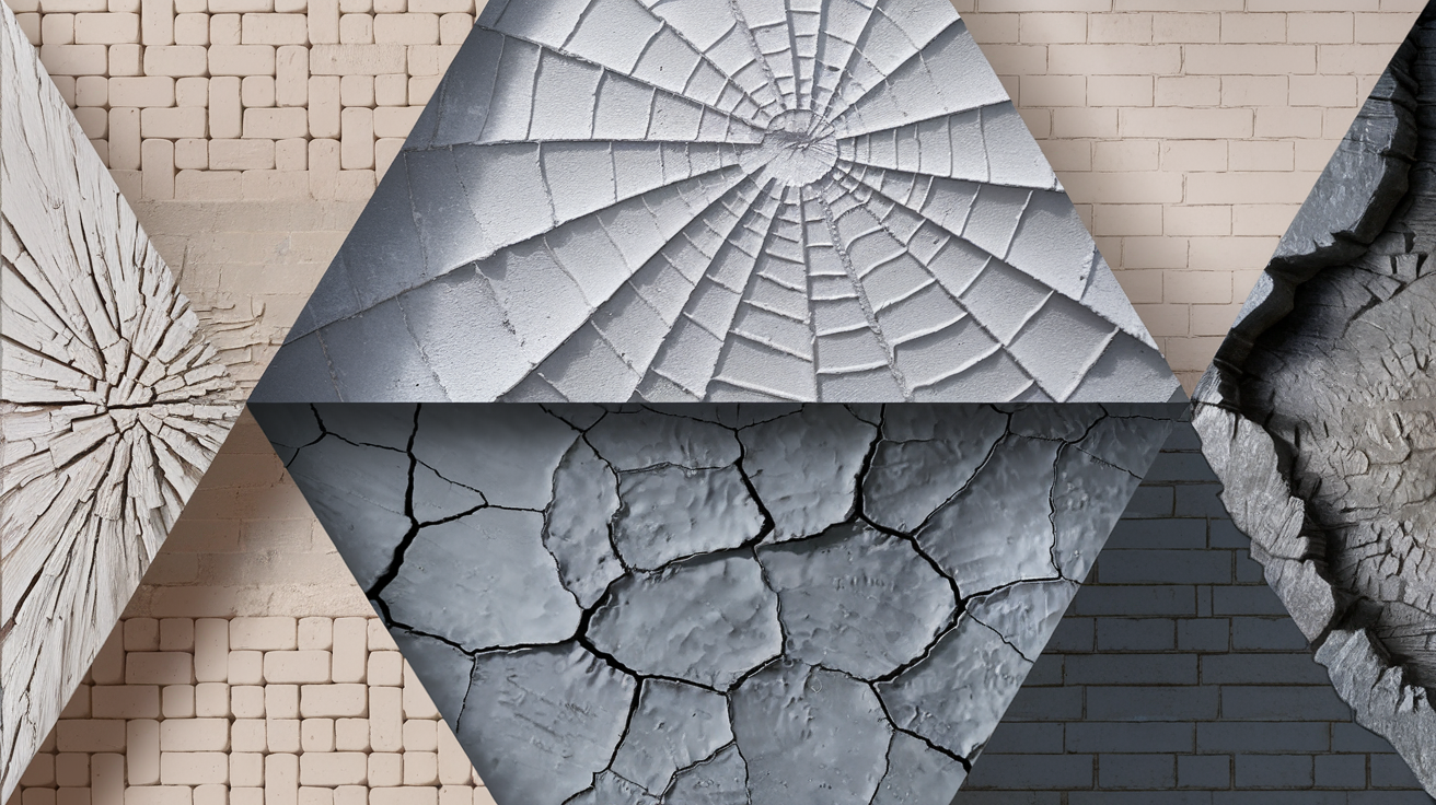 Tableau comparatif fissures maison Bretagne – microfissures, faïençage et lézarde sur mur en granit